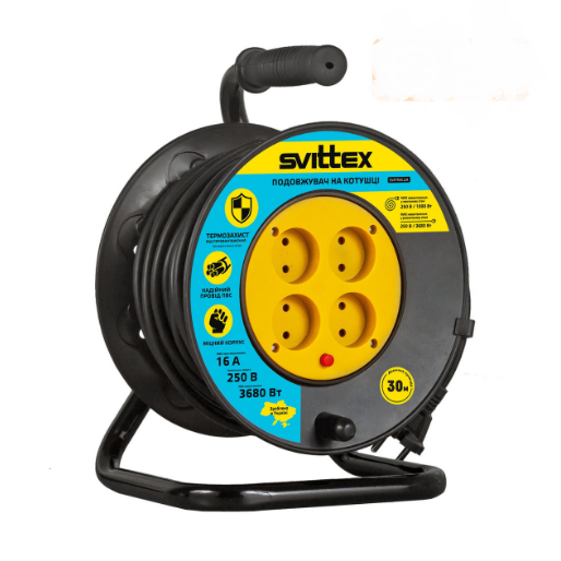 Удлинитель на катушке SVITTEX с термозащитой 30 м (22569978) - фото 2 Удлинитель на катушке SVITTEX с термозащитой 30 м (22569978) - фото 2