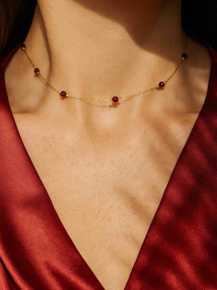 Цепочка с натуральным гранатом (5639)