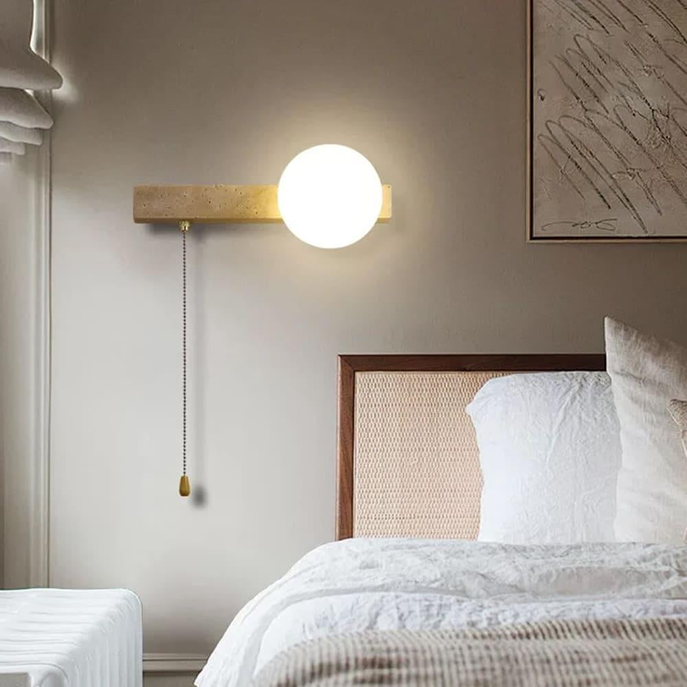 Бра правое с травертиновым корпусом 30х18 см Белый (STW002/1 R)