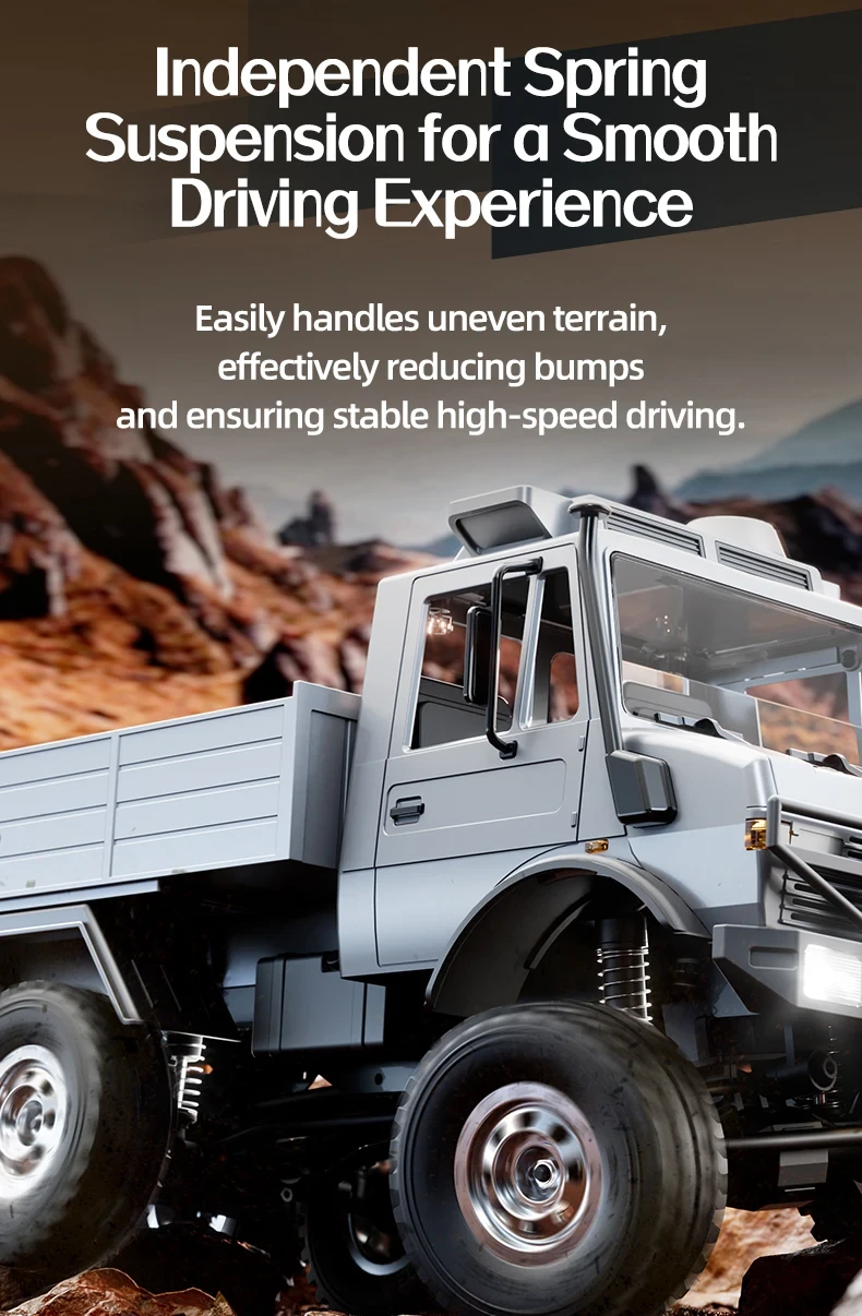 Машина радіокерована JJRC C8823 Mercedes Unimog 6x6 Сірий - фото 8 Машина радіокерована JJRC C8823 Mercedes Unimog 6x6 Сірий - фото 8