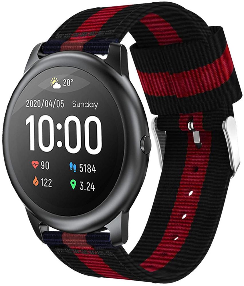 Ремешок тканевый Canvas для Haylou Smart Watch Solar LS05 Black/Red (23300)