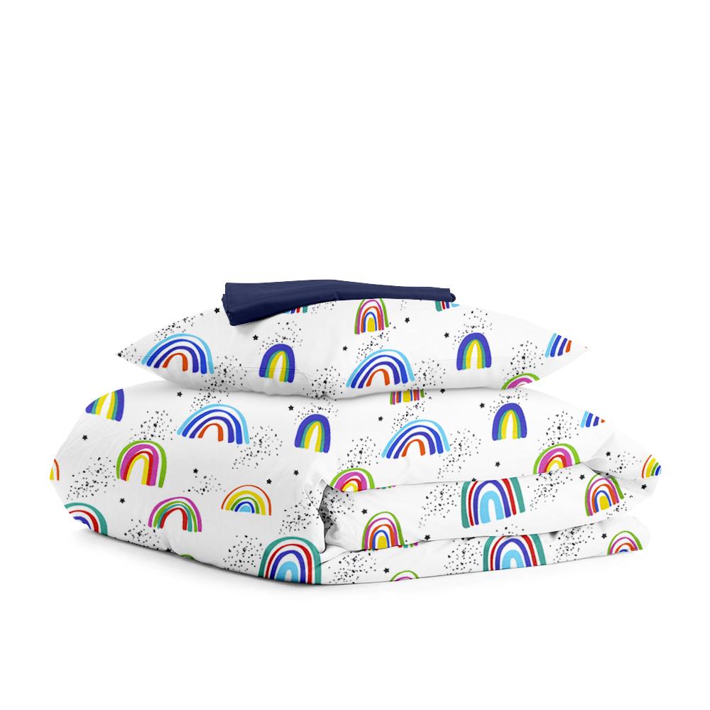 Комплект дитячої постільної білизни Cosas Rainbow Color D Blue 110х140 см на резинці (4822052067529)