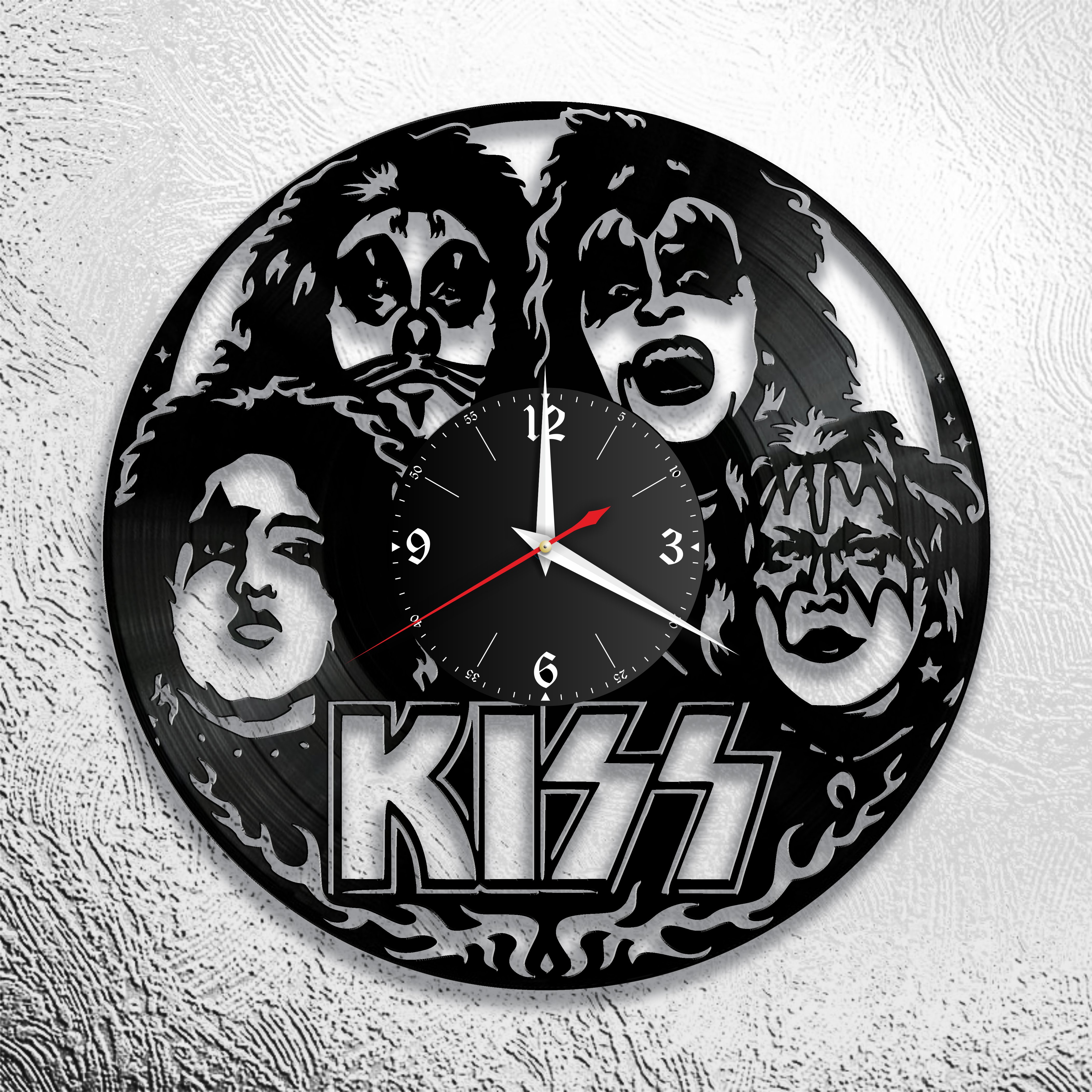 Часы настенные KISS 0658 из виниловой пластинки