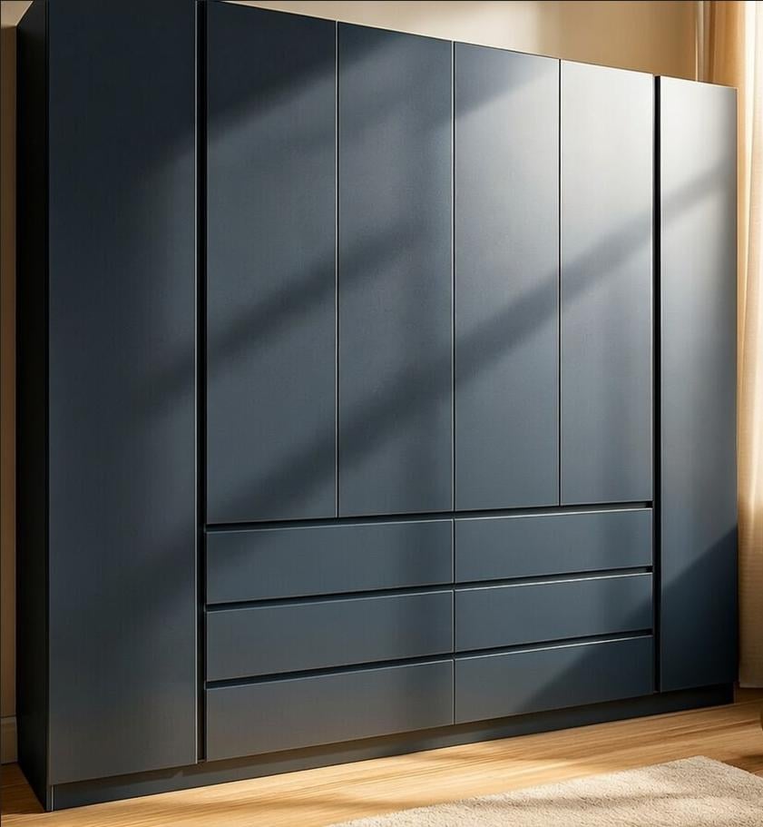 Шкаф для одежды с ящиками Брайт 2400х520х2000 мм Антрацит (32423)