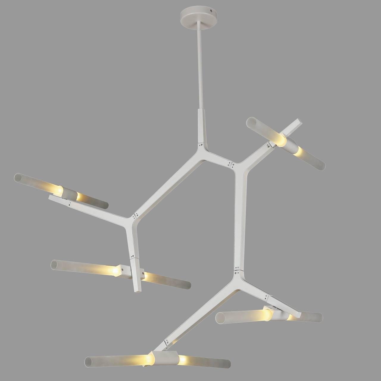 Люстра сучасна на 10 ламп Bulb Білий (56-LPR189-10 WH)