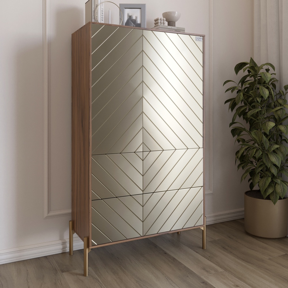 Комод-пенал Lion Амарант 84x40x150 см Дуб Ливорно/Перламутровый металлик (LION-042172) Комод-пенал Lion Амарант 84x40x150 см Дуб Ливорно/Перламутровый металлик (LION-042172)