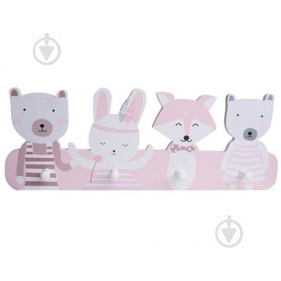 Дитяча дерев'яна вішалка Казкові друзі Рожевий (jw124031) Дитяча дерев'яна вішалка Казкові друзі Рожевий (jw124031)