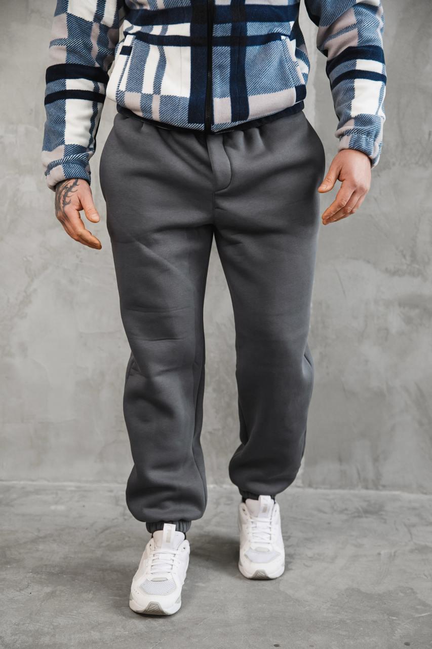 Штаны мужские зимние Fleece J0028 оверсайз на флисе XL Графит (J0028/2/4)