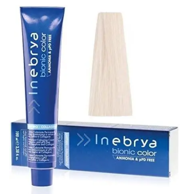 Крем-краска для волос INEBRYA Bionic Сolor стойкая без аммиака 100 мл 11/1 Супер-светлый платиновы пепельныйй блонд