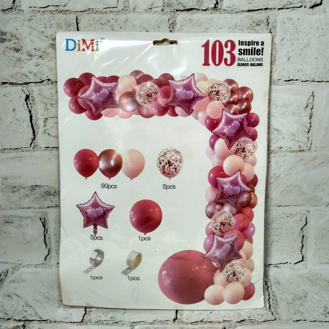 Арка из воздушных шаров для создания фотозоны 103 шт. Розовый (N-1413-9)