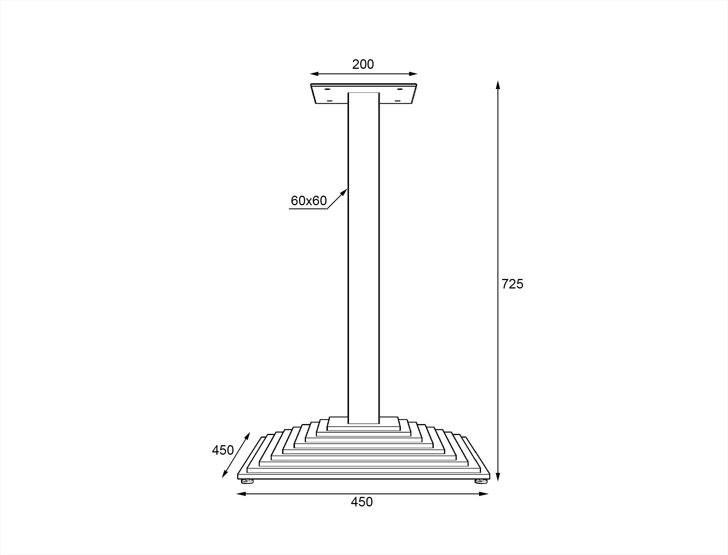 Ніжка для столу металева Lofty Серія 11 основа 450х450 мм Чорний - фото 2 Ніжка для столу металева Lofty Серія 11 основа 450х450 мм Чорний - фото 2