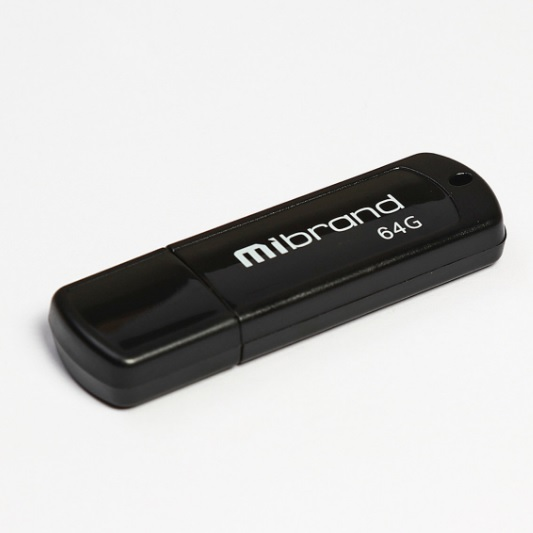 Флеш-память USB Mibrand Grizzly USB 2.0 64 ГБ Черный (22503)