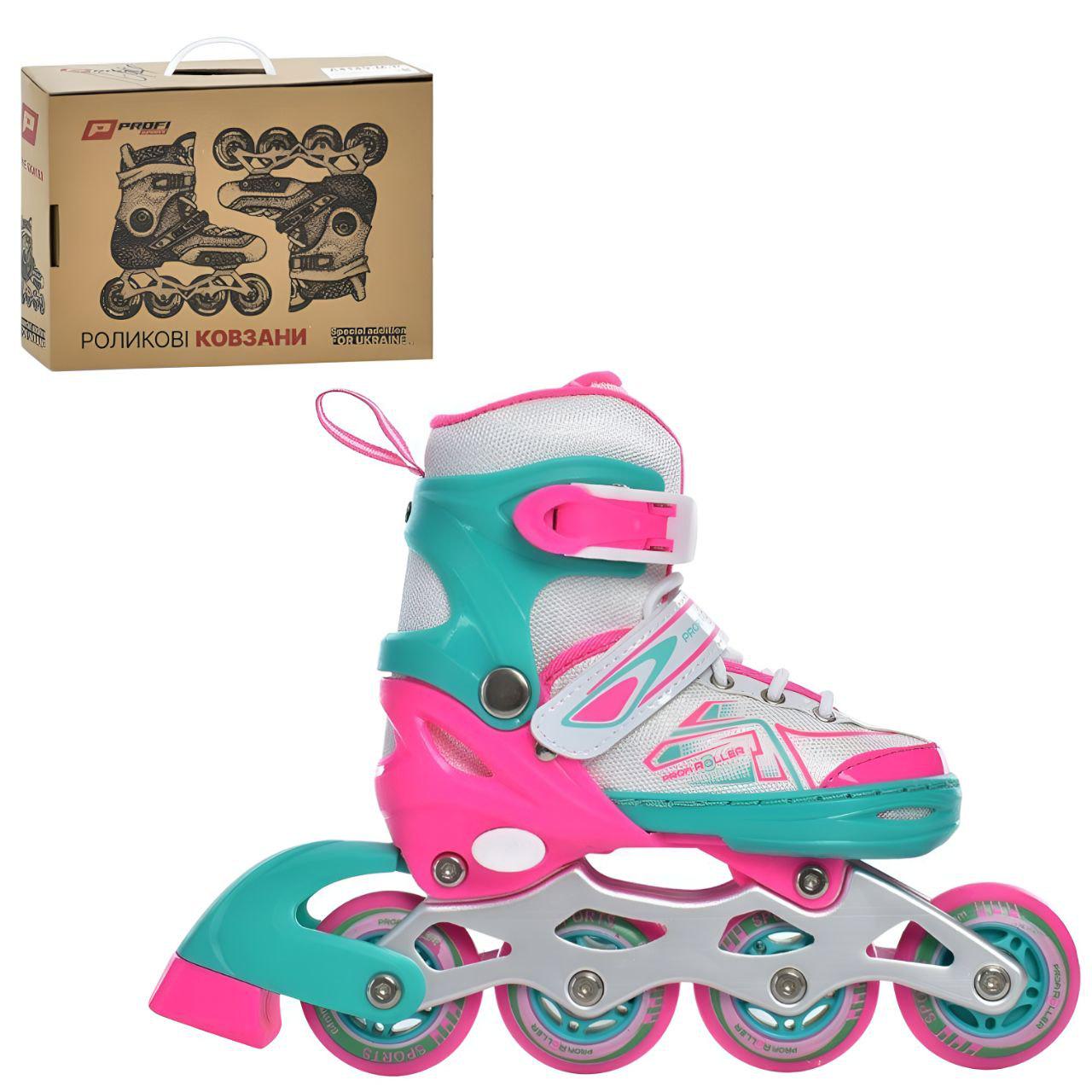 Ролики A4148-XS-PBL 64 мм р. 27-30 Розовый - фото 1 Ролики A4148-XS-PBL 64 мм р. 27-30 Розовый - фото 1