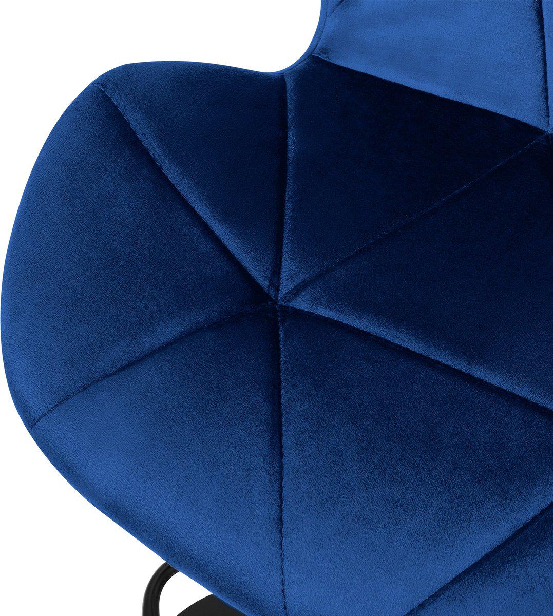Барный стул со спинкой Bonro B-087 велюр Синий/Черный (5244) - фото 7