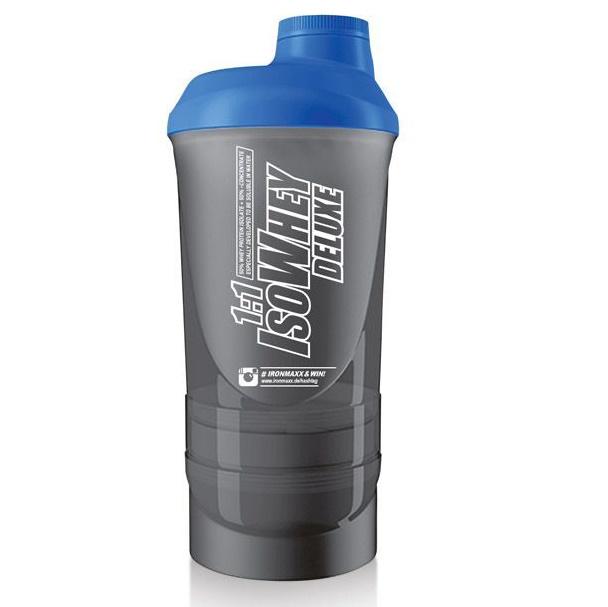 Шейкер IronMaxx IM-Supershaker 600+350 мл Black/Blue