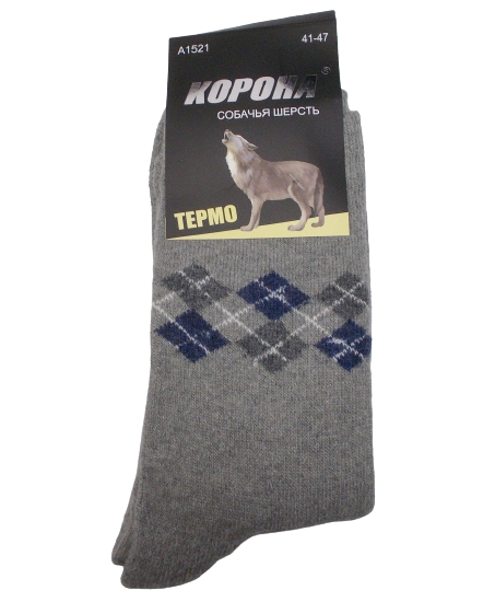 Термоноски из собачьей шерсти Корона 1521 на махре р. 41-47 Серый (1540625000) Термоноски из собачьей шерсти Корона 1521 на махре р. 41-47 Серый (1540625000)