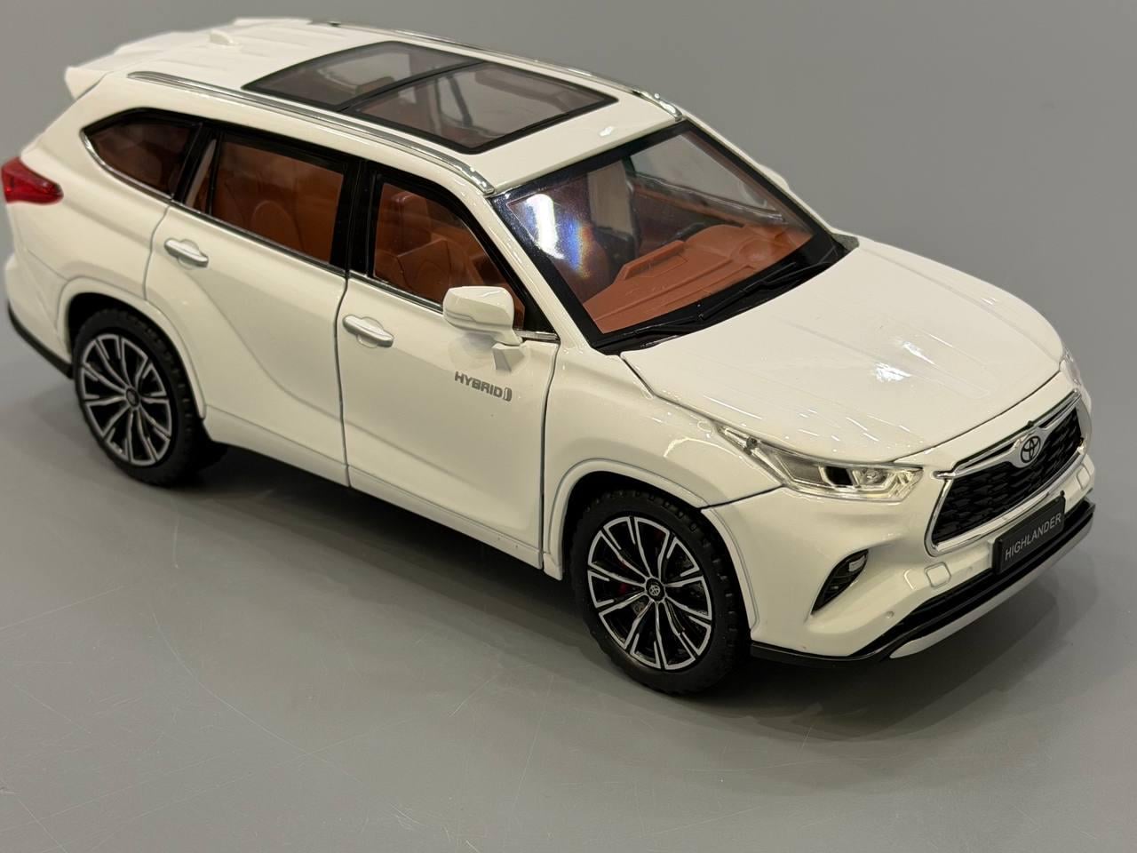 Машинка Toyota Highlander Авто Эксперт металлопластик 1:24 звук/свет/инерция Белый (1980-08)