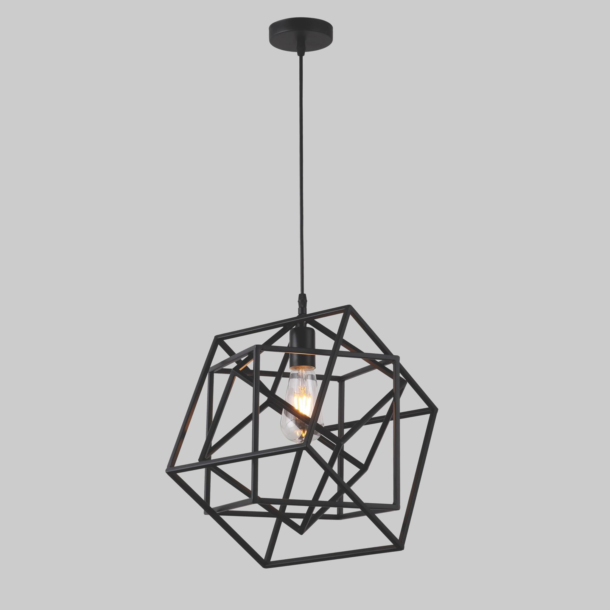 Люстра Cell в виде 3Д квадратов 35 см Черный