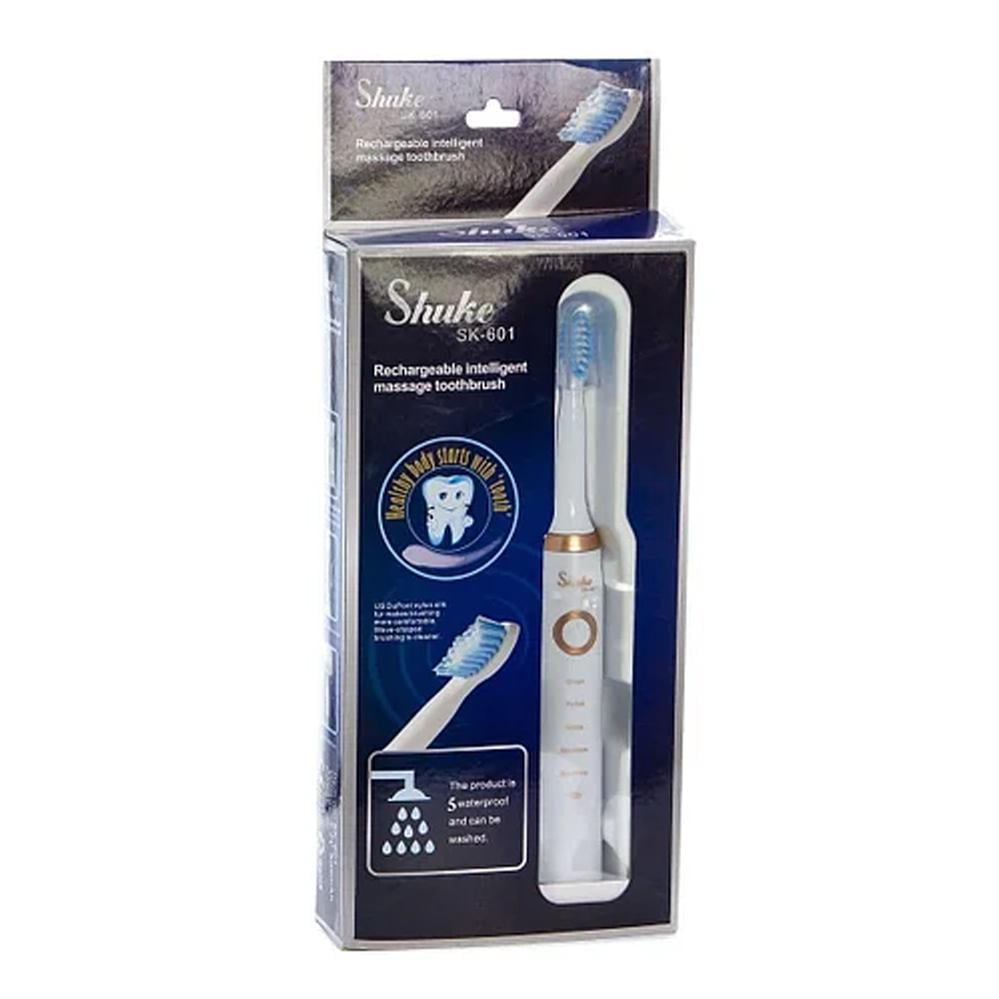 Электрическая зубная щетка Shuke SK-601 ультразвуковая 4 насадки Белый (120.250) - фото 2