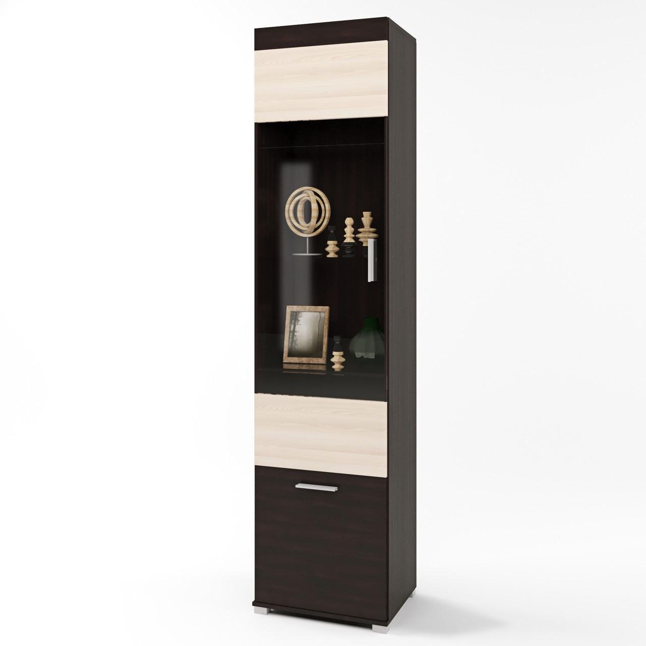 Шкаф-пенал витрина Эверест Британия-19 Венге/Дуб молочный (DTM-2265)