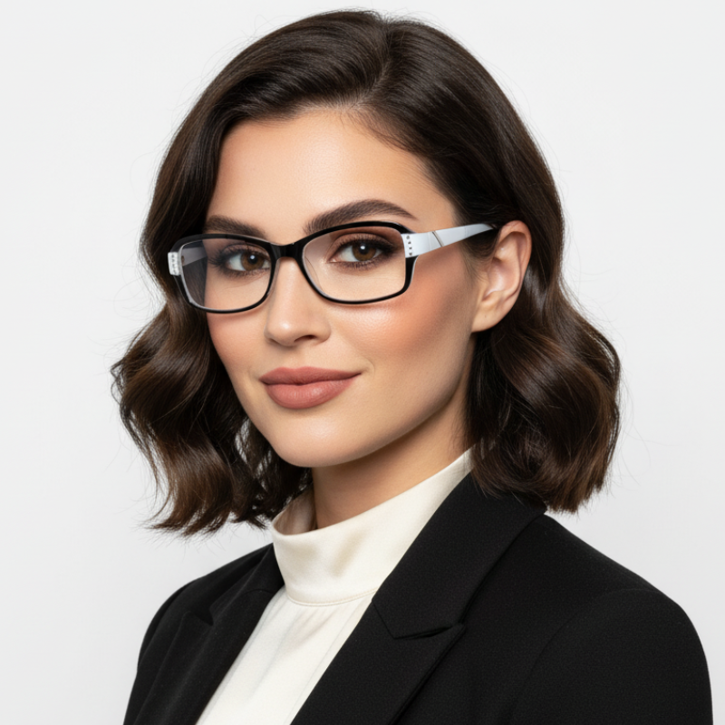 Очки женские с прочной пластиковой оправой и прозрачными линзами для чтения плюс и минус -1.0 (2030)