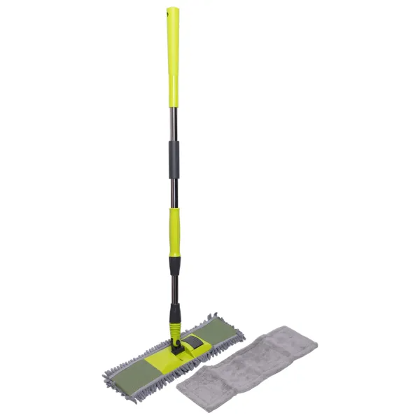 Швабра плоская со складной насадкой и сменными салфетками 130 см Зеленый (HP-35015-51)