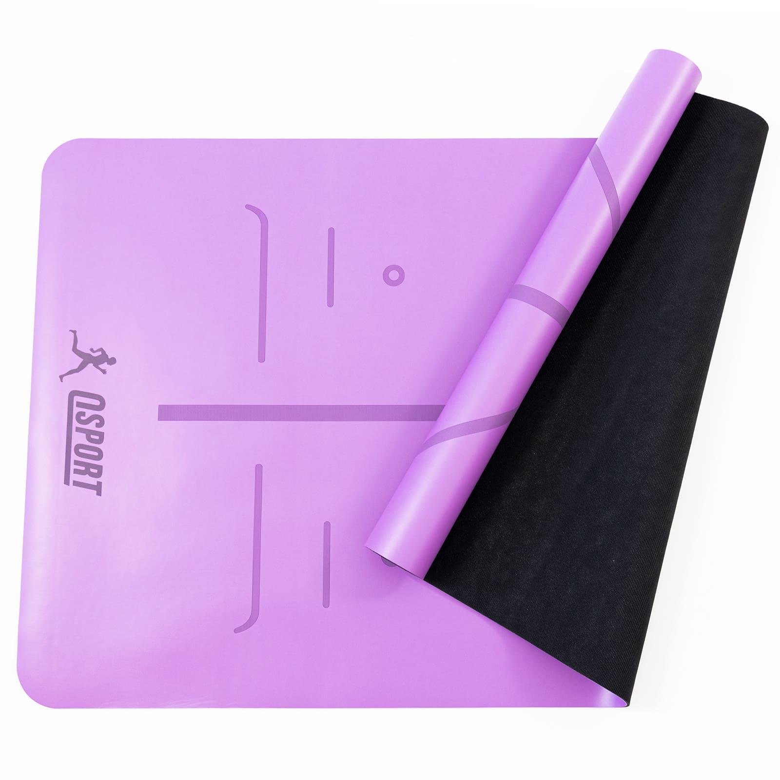 Килимок для йоги та фітнесу каучуковий OSPORT 4 мм 183x68 см Фіолетовий (OF-0284) - фото 3