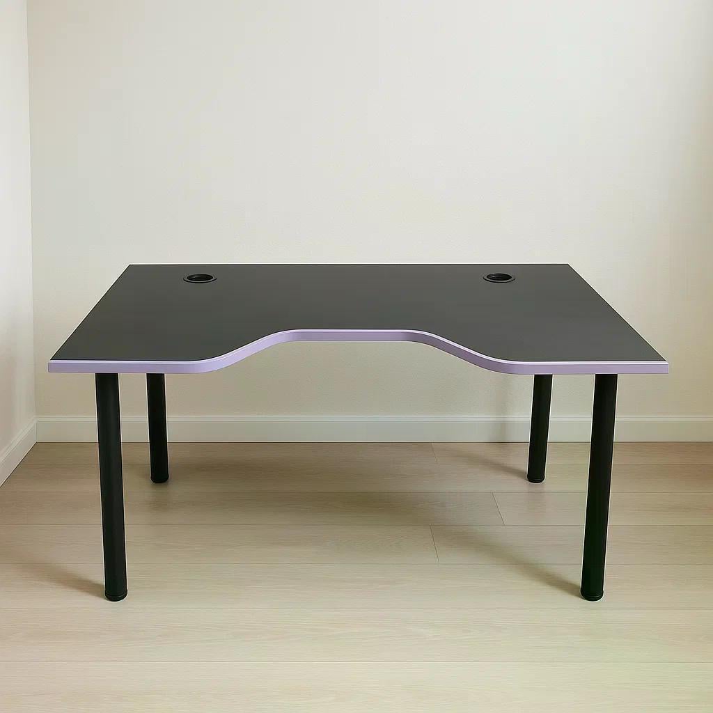 Геймерский стол X13 с полкой под системный блок 120 см Черный с лавандой (ГСXG13)