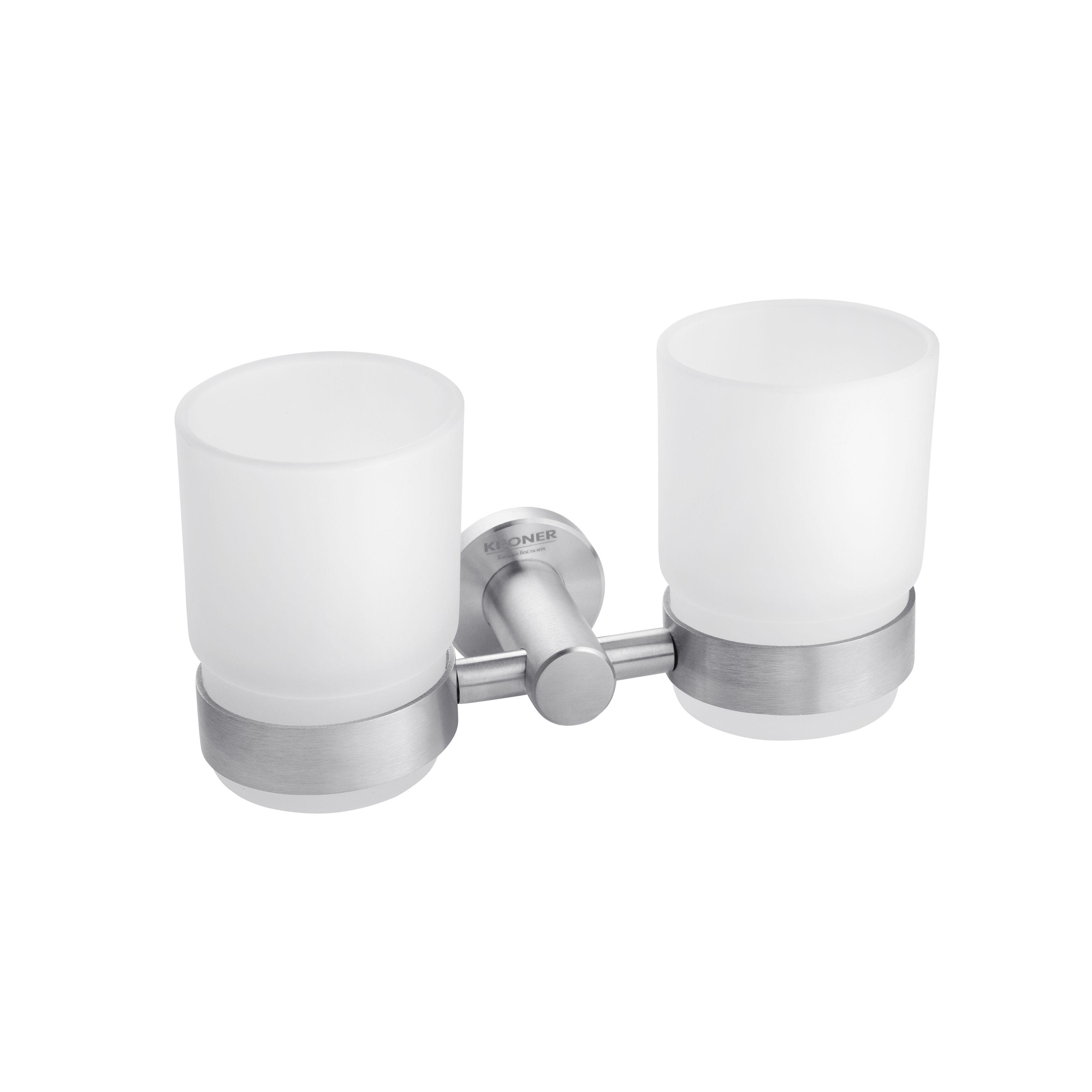 Стакан для зубных щеток двойной KRONER Edelstahl Klassisch CV025663 двойной Хром (134708)