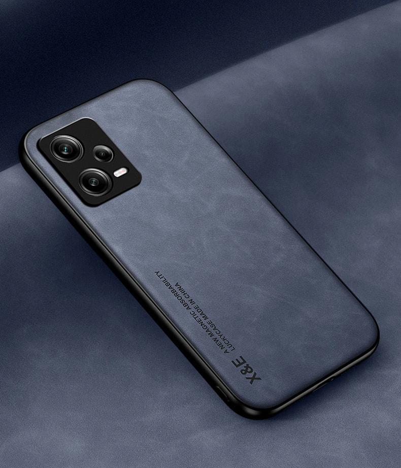 Кожаный чехол XnE Xiaomi Redmi Note 12 5G с металлической вставкой Blue (34281-28)