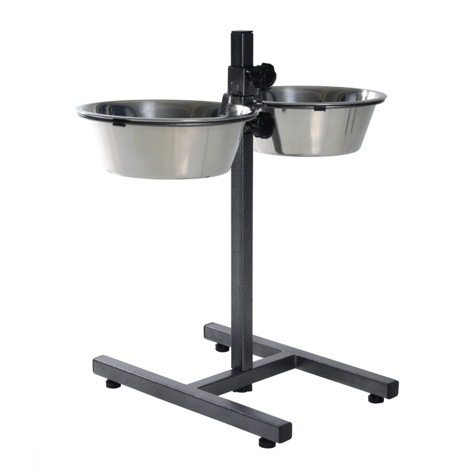 Миска для собак Trixie двойная на регулируемой подставке металлическая 24 см (24922)