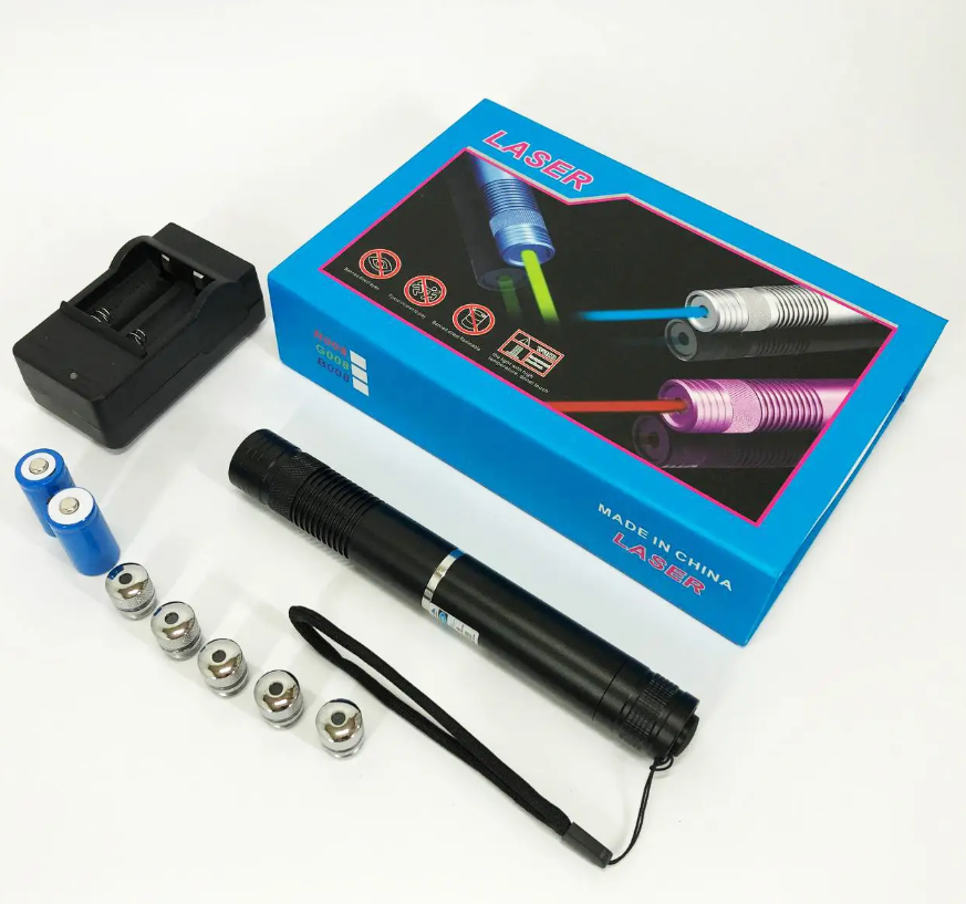 Лазерна указка UKC синій промінь до 50 км акумулятори 2х16340/5 насадок/металевий корпус 10000 мВт Чорний (22981457) - фото 14 Лазерна указка UKC синій промінь до 50 км акумулятори 2х16340/5 насадок/металевий корпус 10000 мВт Чорний (22981457) - фото 14