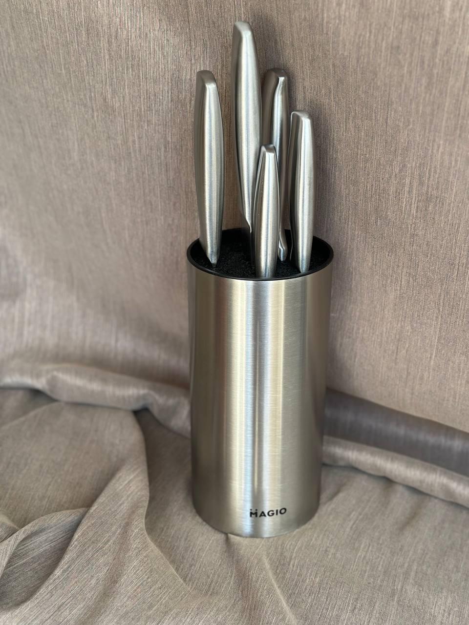 Набор кухонных ножей Magio MG-1093 на подставке нержавеющая сталь из 6 пр. (18954222)