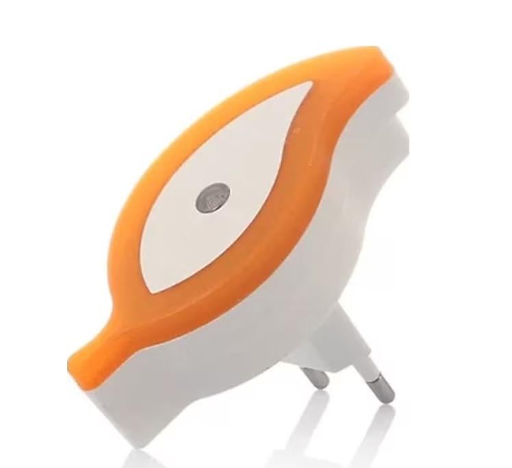 Ночник-светильник неоновый Листочка LED DL с датчиком света в розетку Оранжевый (7G-7430o)