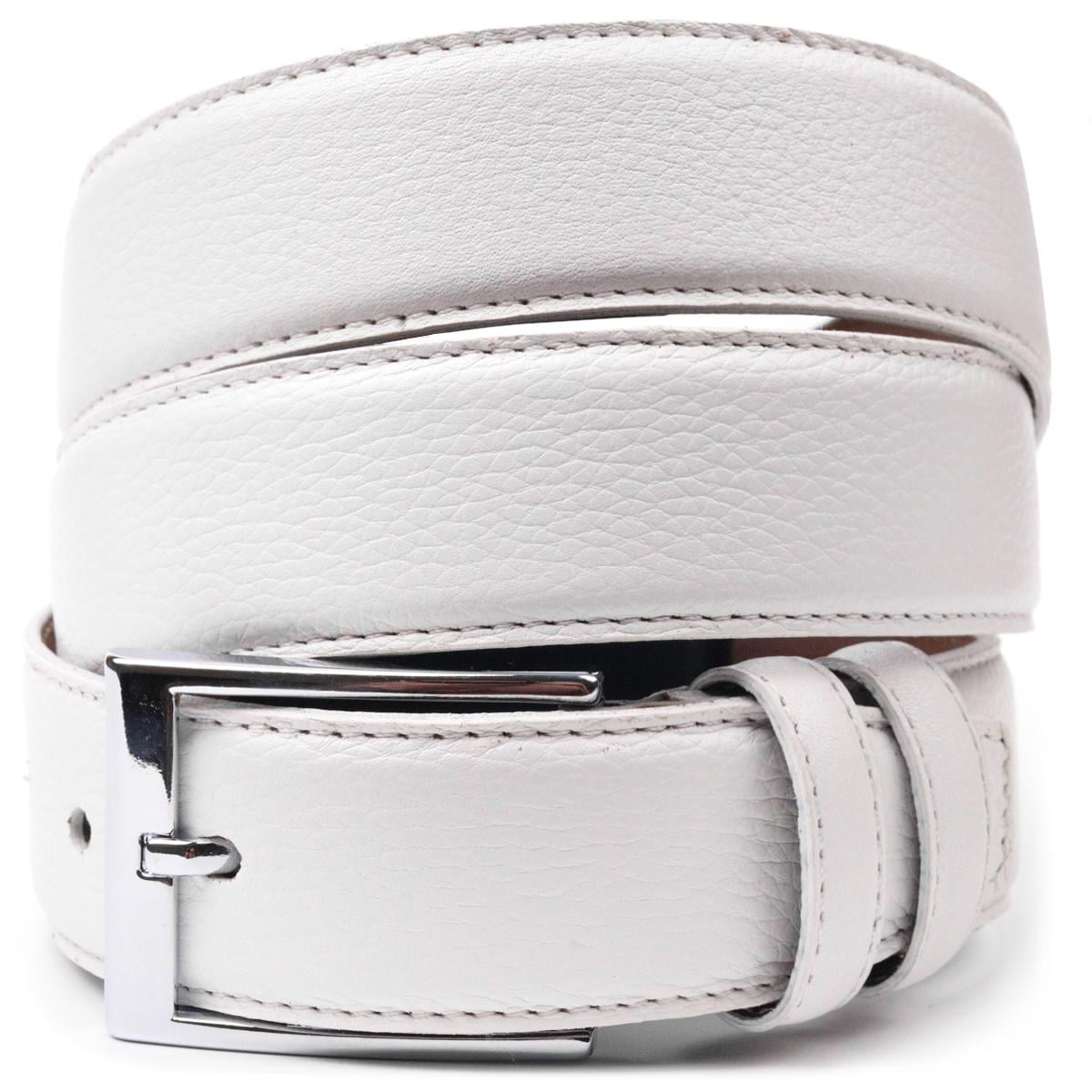 Ремень мужской брючный Karya Belt 21394 из натуральной кожи флотарий Белый