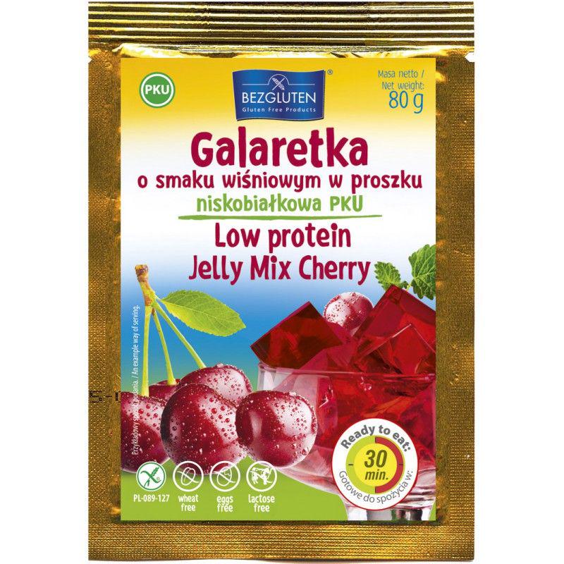 Галаретка без глютена PKU Bezgluten с вишневым вкусом низкобелковая 80 г
