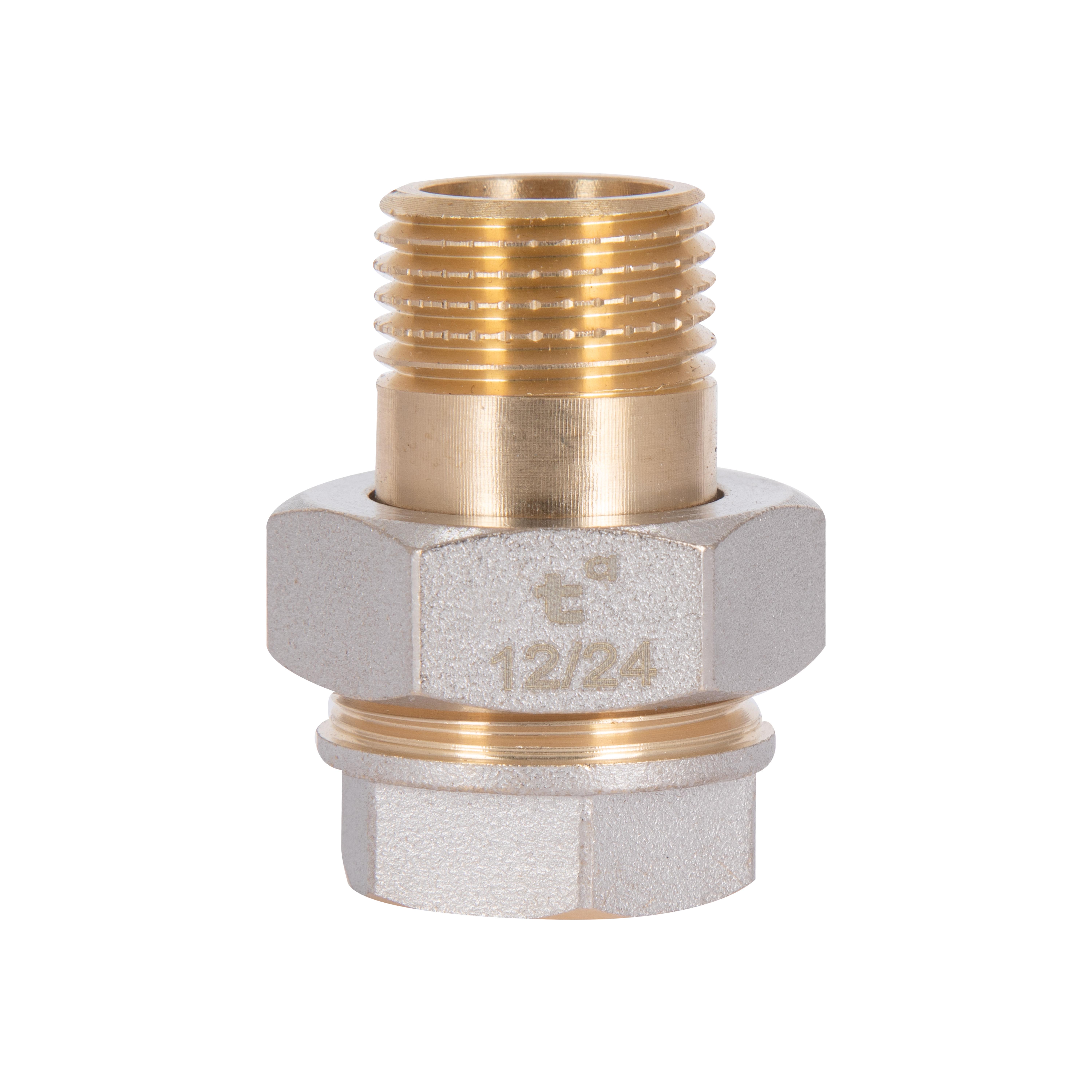 Соединение сгиб-американка Thermo Alliance Base 1/2" ВЗ никелированное прямое (SD190W15)