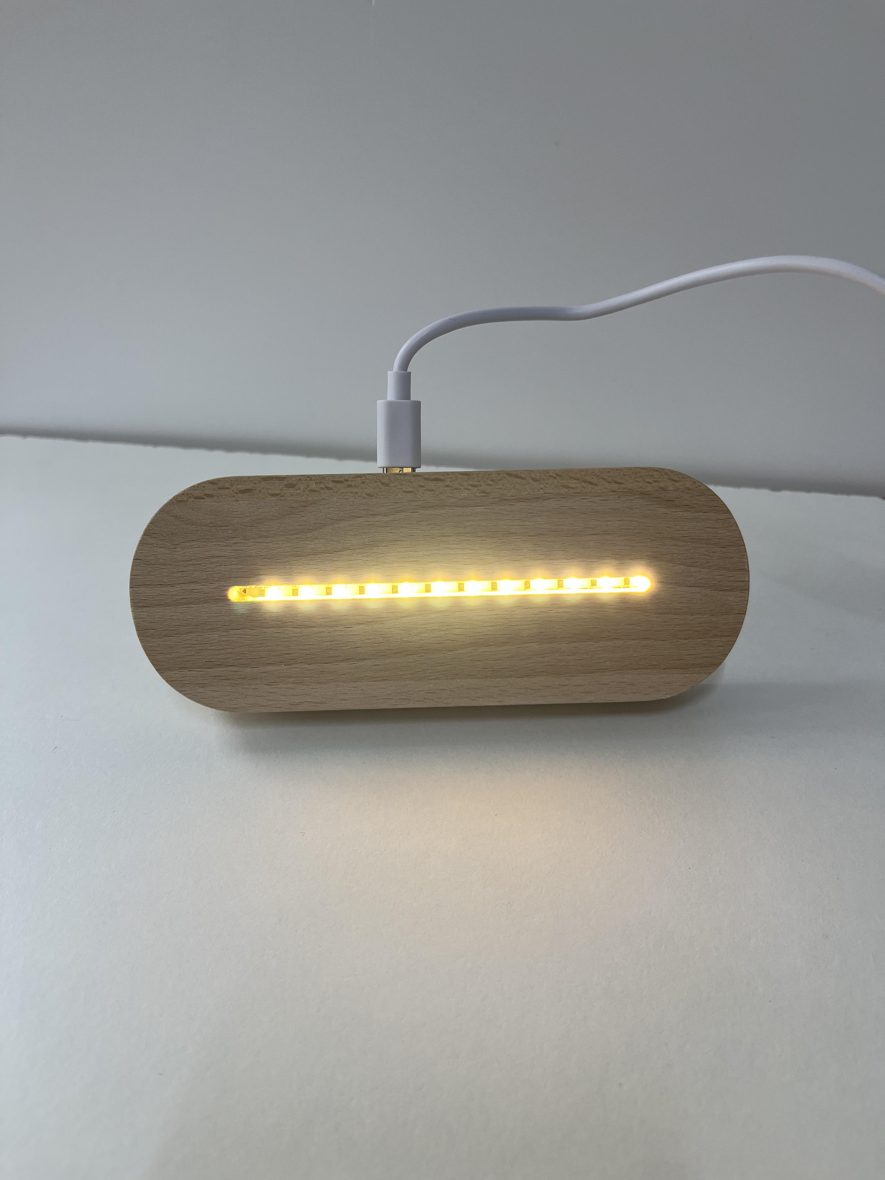 Підставка дерев'яна з LED підсвіткою USB-Type-C для скла акрилу А6 (PA6) - фото 4 Підставка дерев'яна з LED підсвіткою USB-Type-C для скла акрилу А6 (PA6) - фото 4