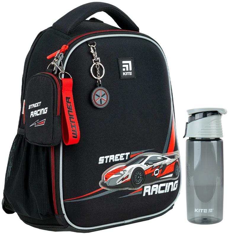 Рюкзак школьный каркасный Kite Education Racing с бутылкой для воды (202456)