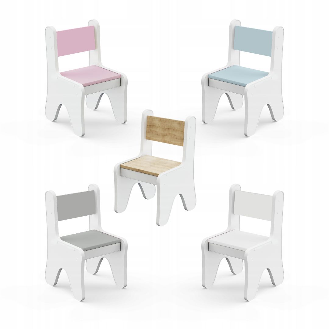 Стільчик для дитячої кімнати 55х37х33 см Білий з блакитним - фото 7 Стільчик для дитячої кімнати 55х37х33 см Білий з блакитним - фото 7