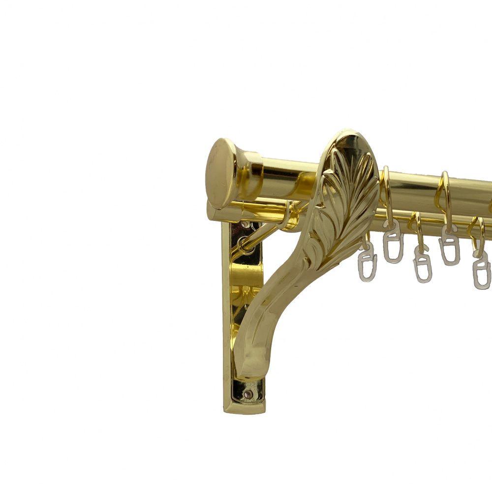 Карниз Orvit Дуо дворядний гладкий 25/19 мм 200 см Золотий (00-00009699)