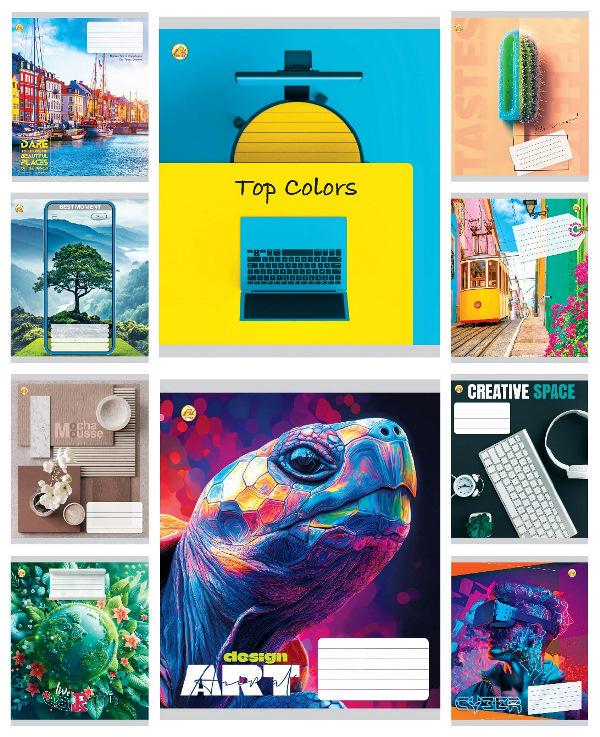 Зошити учнівські Тетрада Мікс 4 60 аркушів клітинка 10 шт. в упаковці