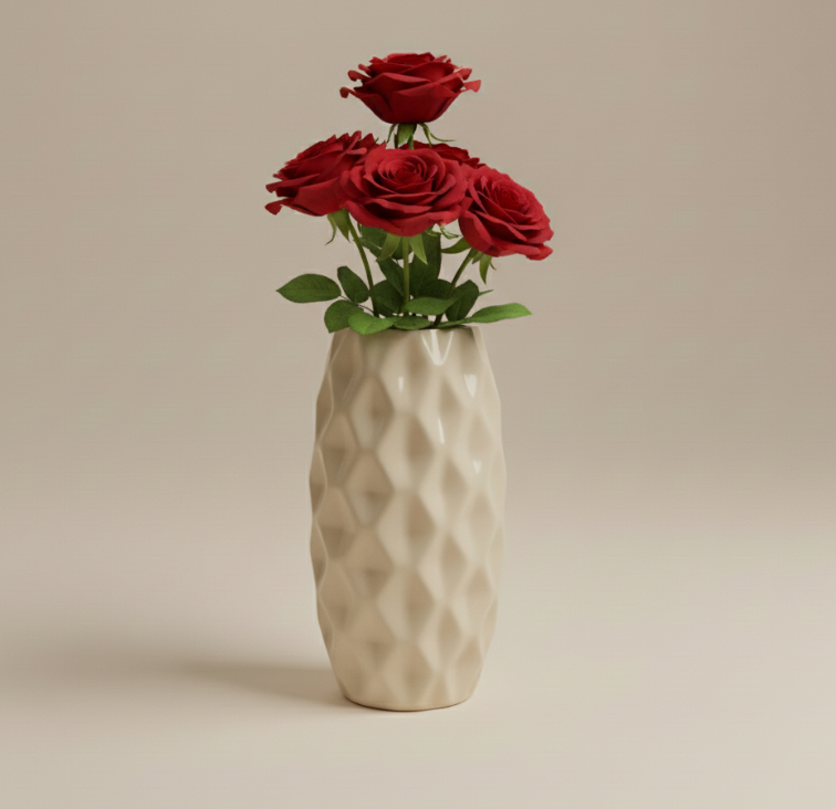 Ваза Nana ceramics для квітів Ананас 29 см Бежевий (9003)