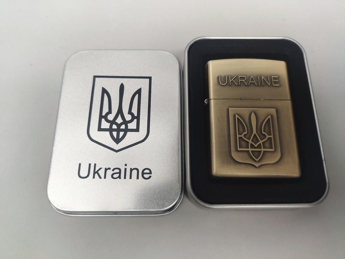 Зажигалка бензиновая Star Lighters Герб Украины Бронзовый (ch00073) - фото 6