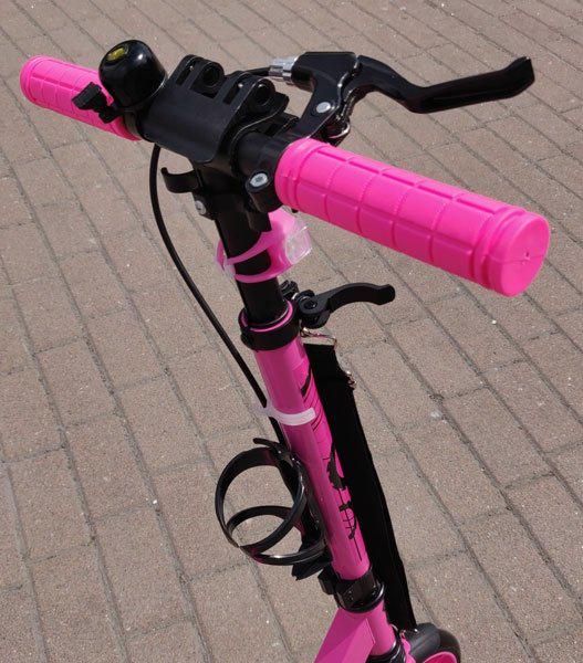 Самокат Maraton RIDER 2021 с фонариком Розовый - фото 2