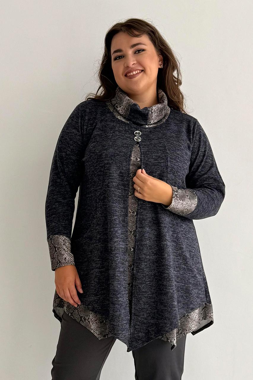 Туника трикотажная PANNI Дана батал р. 60-62 Синий (Р2508252273)