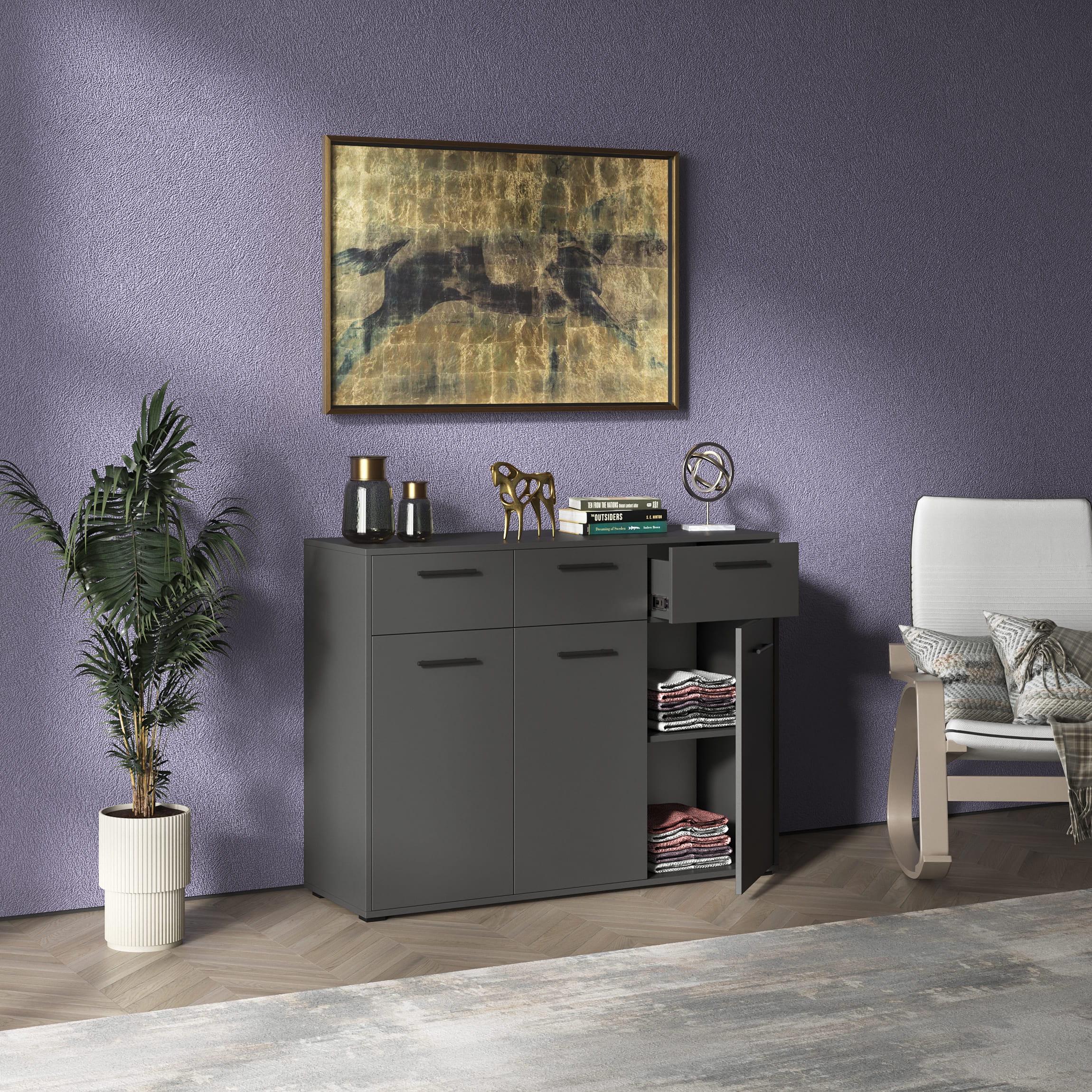 Комод №7 з ящиками та дверцятами Антрацит (380268) - фото 1 Комод №7 з ящиками та дверцятами Антрацит (380268) - фото 1