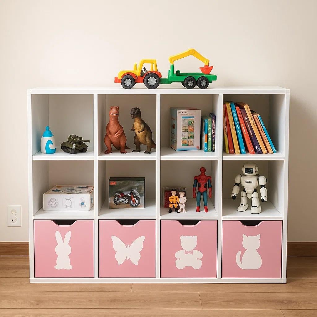 Стеллаж для детских игрушек и книг Gap ST12 2 на 12 ячеек White/Pink