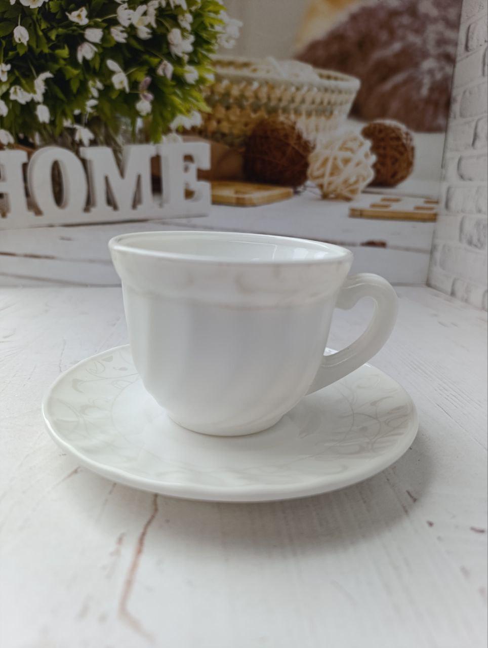 Сервиз чайный SNT Глазурь фарфоровый 190 мл 12 пр. Белый (130313)