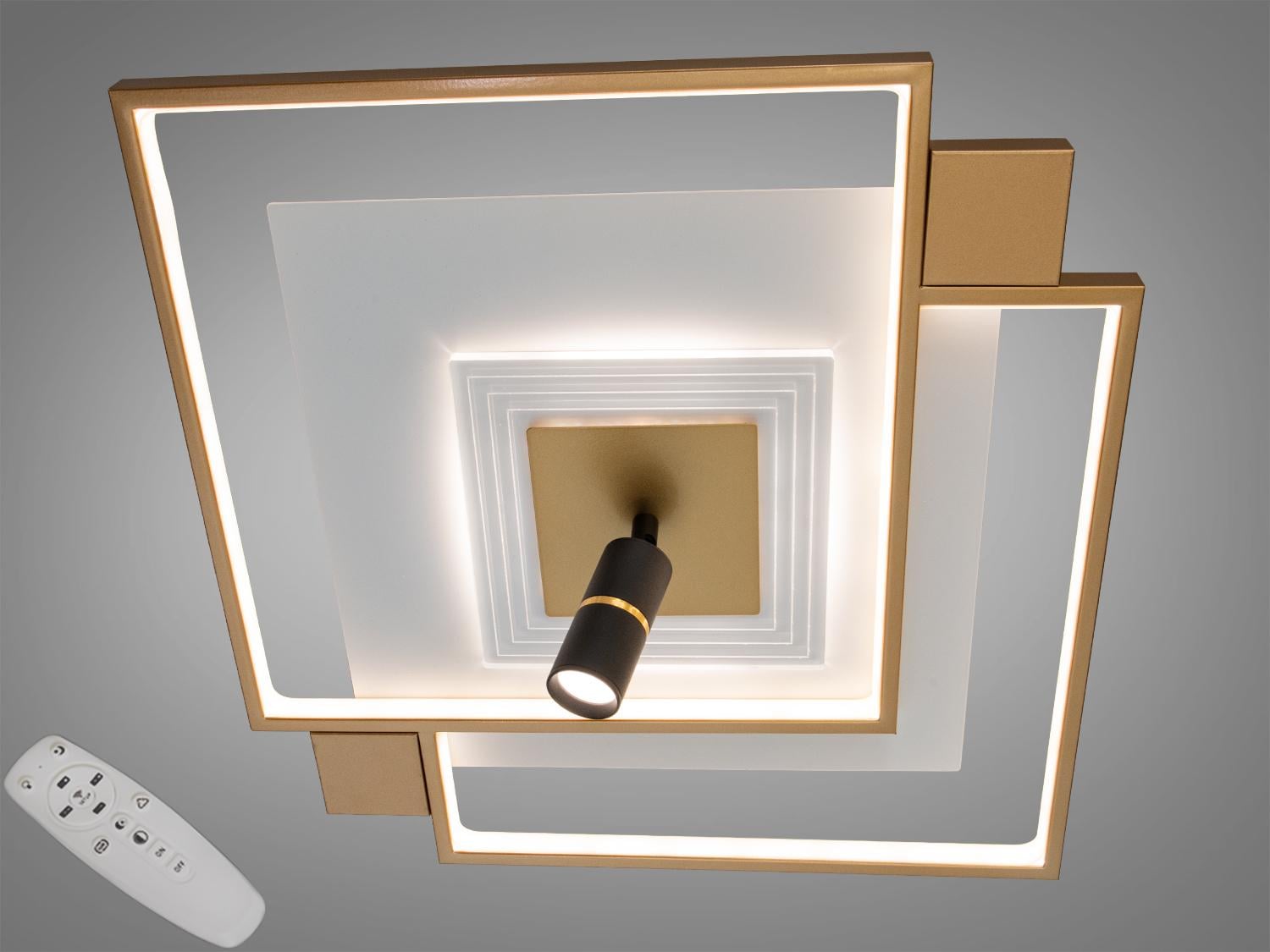 Люстра потолочная LED Diasha пульт/70 Вт Белый/Золотой (5533WH/G dimmer)